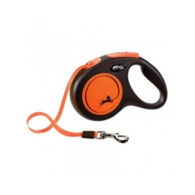 Guinzaglio per Cani Flexi NEW NEON 5 m Arancio Taglia M