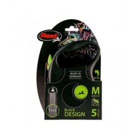 Guinzaglio per Cani Flexi BLACK DESIGN 5 m Taglia S Verde