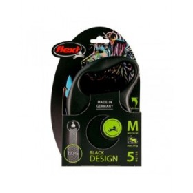 Guinzaglio per Cani Flexi BLACK DESIGN 5 m Azzurro Taglia L