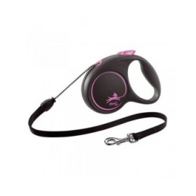 Guinzaglio per Cani Flexi BLACK DESIGN 5 m Rosa Taglia S