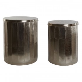 Set di 2 tavoli Home ESPRIT Dorato Metallo 42 x 42 x 52 cm