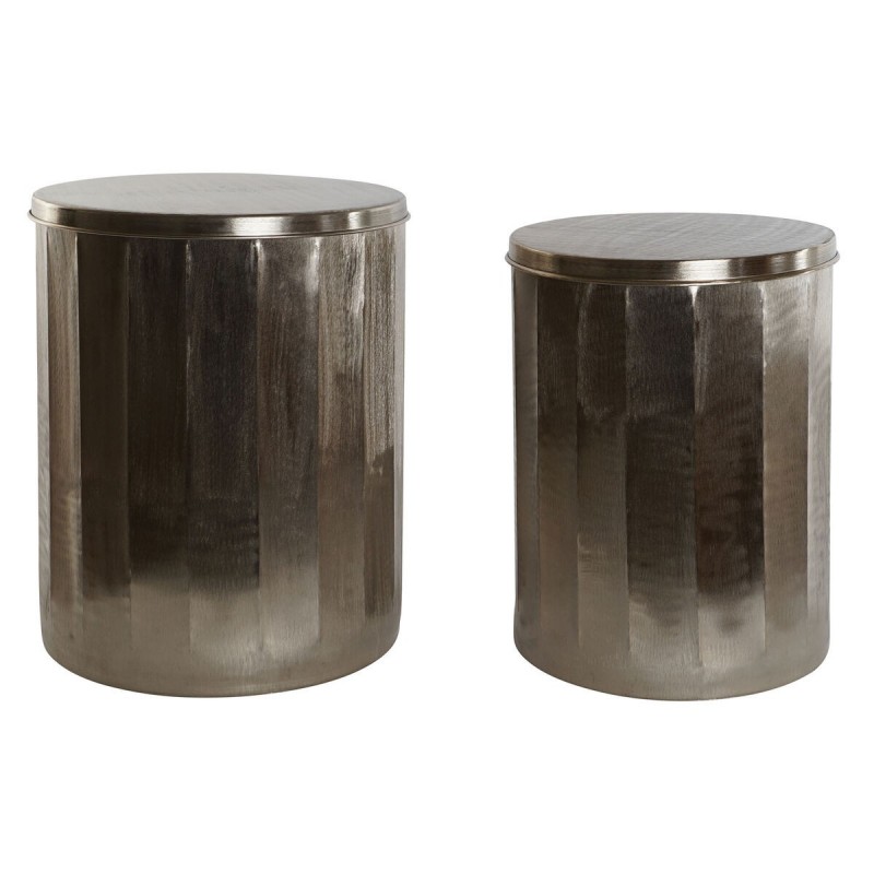 Set di 2 tavoli Home ESPRIT Dorato Metallo 42 x 42 x 52 cm
