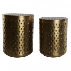 Set di 2 tavoli Home ESPRIT Dorato Metallo 43 x 43 x 54 cm