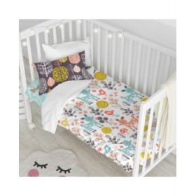 Set di copripiumino HappyFriday Moshi Moshi Woodland Multicolore Culla Neonato 2 Pezzi