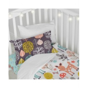 Set di copripiumino HappyFriday Moshi Moshi Woodland Multicolore Culla Neonato 2 Pezzi