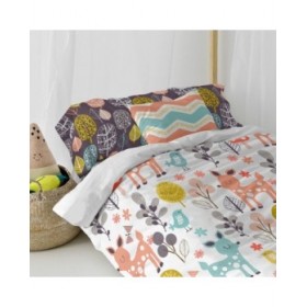Set di copripiumino HappyFriday Moshi Moshi Woodland Multicolore Singolo 2 Pezzi