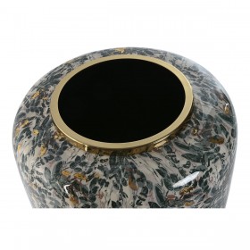 Vaso Home ESPRIT Verde Dorato Metallo 33 x 33 x 35,5 cm