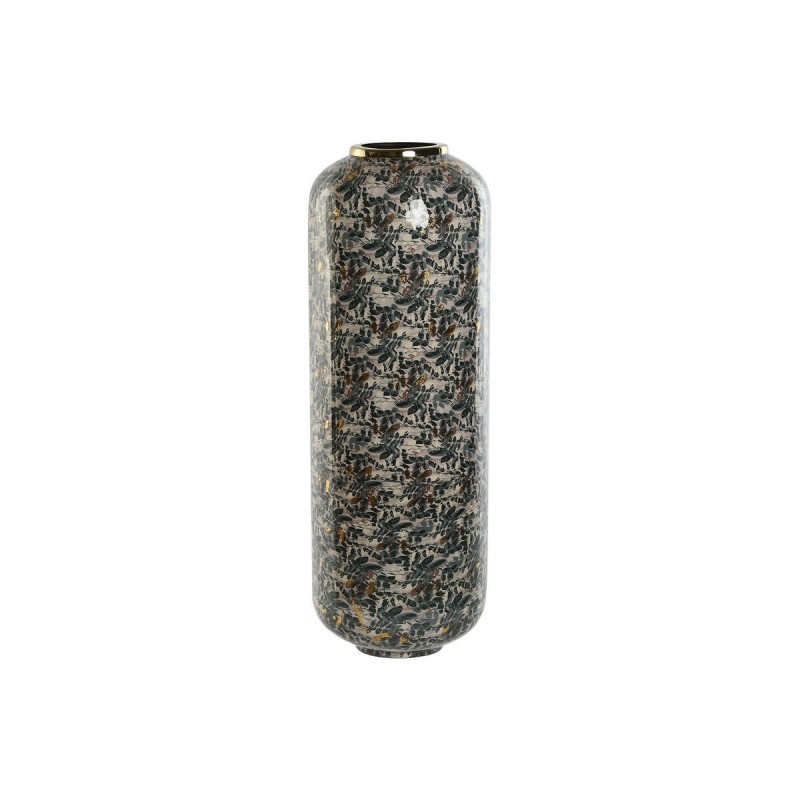 Vaso Home ESPRIT Verde Dorato Metallo 25 x 25 x 69 cm