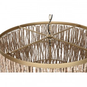 Lampadario Home ESPRIT Dorato Naturale Legno Metallo 70 x 70 x 157 cm