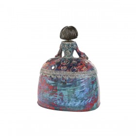 Statua Decorativa Home ESPRIT Multicolore Resina Specchio Dama 17 x 12 x 21,5 cm (2 Unità)