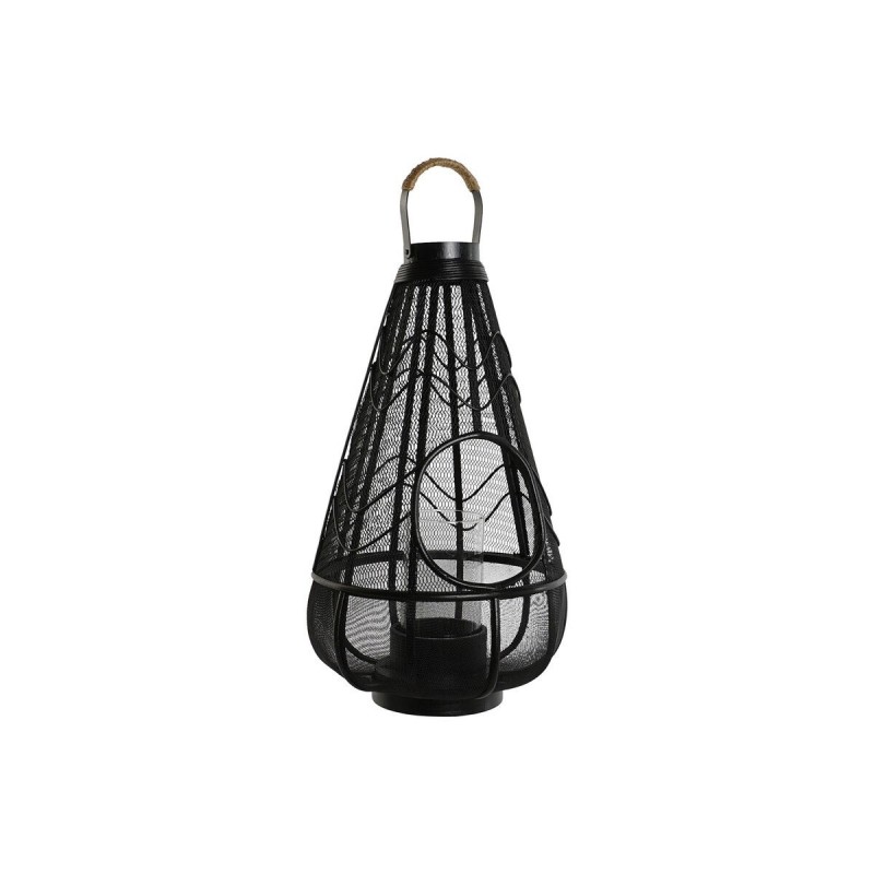 Portacandele Home ESPRIT Nero Metallo 28 x 28 x 50 cm