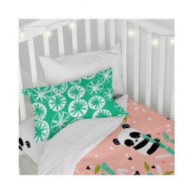 Set di copripiumino HappyFriday Moshi Moshi Panda Garden Rosa Culla Neonato 2 Pezzi