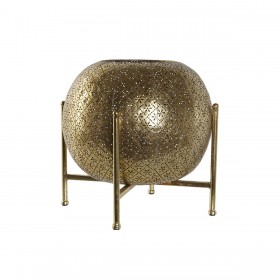 Portacandele Home ESPRIT Dorato Metallo Cristallo 29 x 29 x 26,5 cm