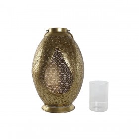 Portacandele Home ESPRIT Dorato Metallo Cristallo 24 x 24 x 38,5 cm