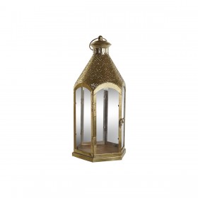 Portacandele Home ESPRIT Dorato Metallo Cristallo 23 x 23 x 48 cm