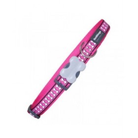 Collare per Cani Red Dingo Osso Riflettente Fucsia (1,2 x 20-32 cm)