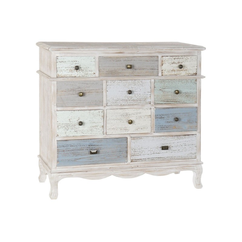 Cassettiera Home ESPRIT Azzurro Bianco Grigio chiaro Cottage 94 x 35 x 87 cm
