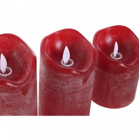 Candela LED Home ESPRIT Rosso 26,5 x 8 x 17 cm (3 Pezzi)