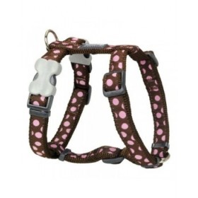 Imbracatura per Cani Red Dingo Style Rosa Marrone Pois 25-39 cm