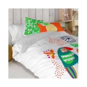 Fodera per cuscino HappyFriday Moshi Moshi Pretty Parrots Multicolore 50 x 30 cm