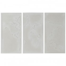 Decorazione da Parete Home ESPRIT Bianco Moderno Mappamondo 180 x 4 x 120 cm (3 Pezzi)