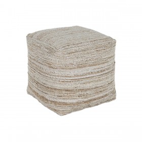 Poggiapiedi Home ESPRIT Bianco Naturale 45 x 45 x 45 cm
