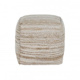 Poggiapiedi Home ESPRIT Bianco Naturale 45 x 45 x 45 cm