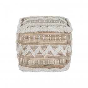 Poggiapiedi Home ESPRIT Bianco Marrone 59 x 59 x 59 cm