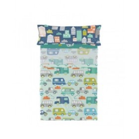 Set di Lenzuola HappyFriday Moshi Moshi Holidays  Multicolore Singolo 2 Pezzi