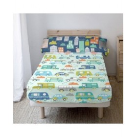 Set di Lenzuola HappyFriday Moshi Moshi Holidays  Multicolore Singolo 2 Pezzi