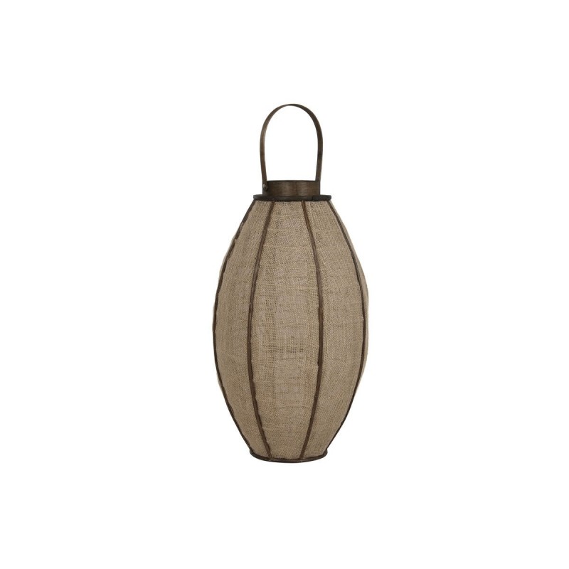 Portacandele Home ESPRIT Naturale Juta Bambù 34 x 34 x 60 cm