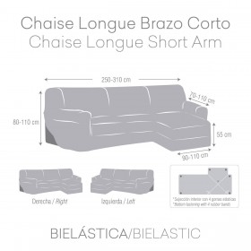 Rivestimento per chaise longue braccio corto destro Eysa BRONX Azzurro 110 x 110 x 310 cm