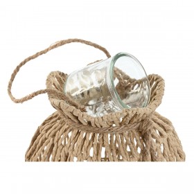 Portacandele Home ESPRIT Naturale Metallo Corda 15 x 15 x 20 cm