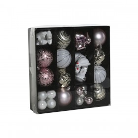 Palle di Natale Home ESPRIT Rosa PVC 25 x 6 x 25 cm