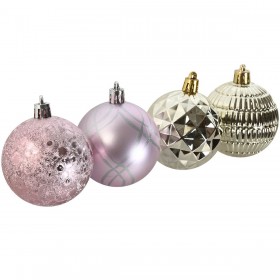 Palle di Natale Home ESPRIT Rosa PVC 25 x 6 x 25 cm