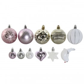 Palle di Natale Home ESPRIT Rosa PVC 25 x 6 x 25 cm