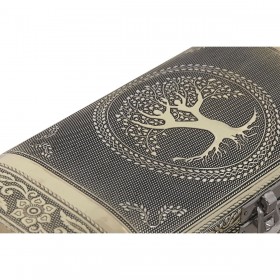 Scatola-Portagioie Home ESPRIT Bianco Champagne Legno Alluminio 22,5 x 10 x 6,5 cm
