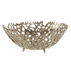 Centrotavola Home ESPRIT Dorato Alluminio Moderno Corallo 34 X 34 X 12 cm