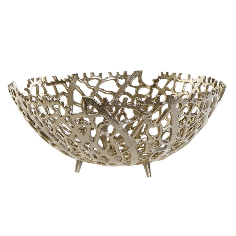 Centrotavola Home ESPRIT Dorato Alluminio Moderno Corallo 34 X 34 X 12 cm