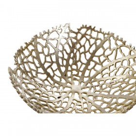 Centrotavola Home ESPRIT Dorato Alluminio Moderno Corallo 34 X 34 X 12 cm