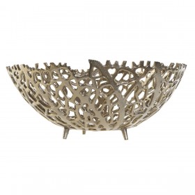 Centrotavola Home ESPRIT Dorato Alluminio Moderno Corallo 34 X 34 X 12 cm