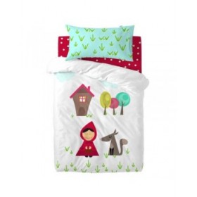 Set di copripiumino HappyFriday Mr Fox Grandma  Multicolore Culla Neonato 2 Pezzi