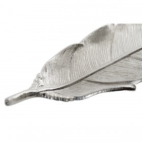 Centrotavola Home ESPRIT Argentato Alluminio Moderno Foglia della pianta 40 x 9,5 x 1,5 cm
