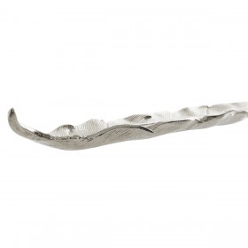 Centrotavola Home ESPRIT Argentato Alluminio Moderno Foglia della pianta 40 x 9,5 x 1,5 cm