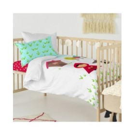 Set di copripiumino HappyFriday Mr Fox Grandma  Multicolore Culla Neonato 2 Pezzi