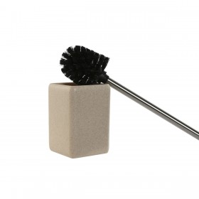 Scopino per il Bagno Home ESPRIT Crema Argentato Resina Polietilene 9,5 X 9,5 X 36,5 CM
