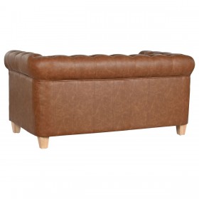 Divano a 2 Piazze Home ESPRIT Marrone Naturale Vintage 151 X 79 X 70 cm