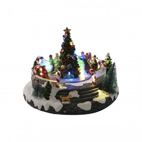 Decorazione Natalizia Home ESPRIT Multicolore Musicale 25 X 24 X 18 cm
