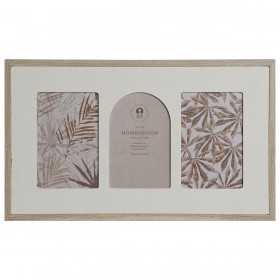 Cornice Portafoto Home ESPRIT Beige Cristallo Legno MDF Scandinavo 39 X 2 X 24 cm