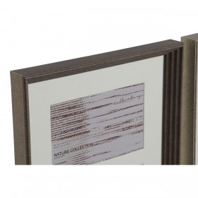 Cornice Portafoto Home ESPRIT Bianco Marrone Grigio Cristallo polistirene Città 23 X 3 X 41 cm (2 Unità)